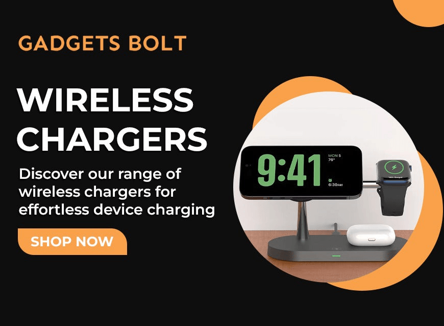 Collection of wireless chargers, including magnetic, 3-in-1, and fast charging options for iPhone, AirPods, and more - Gadgets Bolt