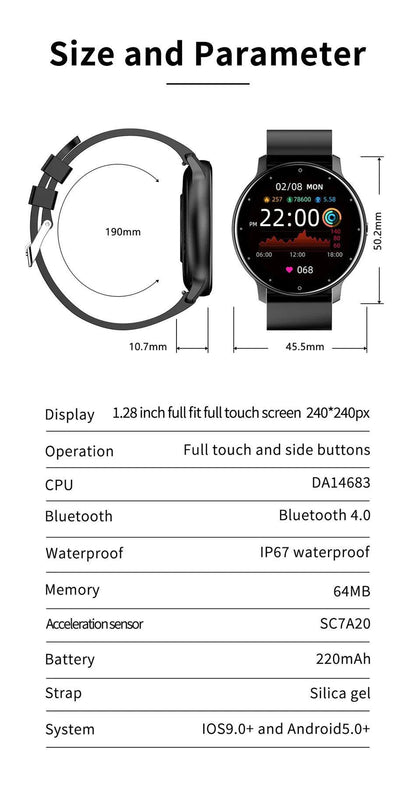 Smart fitness waterproof watch with activity tracking, heart rate monitor, and multi-sport modes - Gadgets Bolt