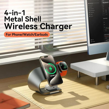 4-in-1 wireless charger for iPhone, AirPods, Apple Watch, and other devices - Gadgets Bolt