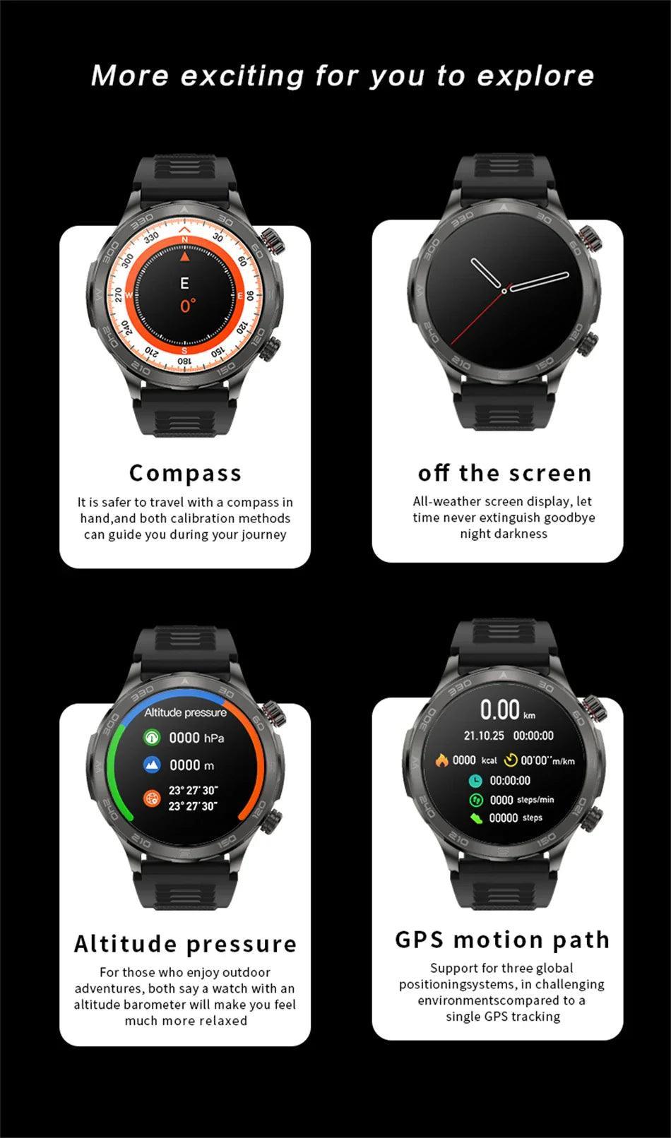 Smartwatch for men with fitness tracking, heart rate monitor, and customizable watch faces - Gadgets Bolt