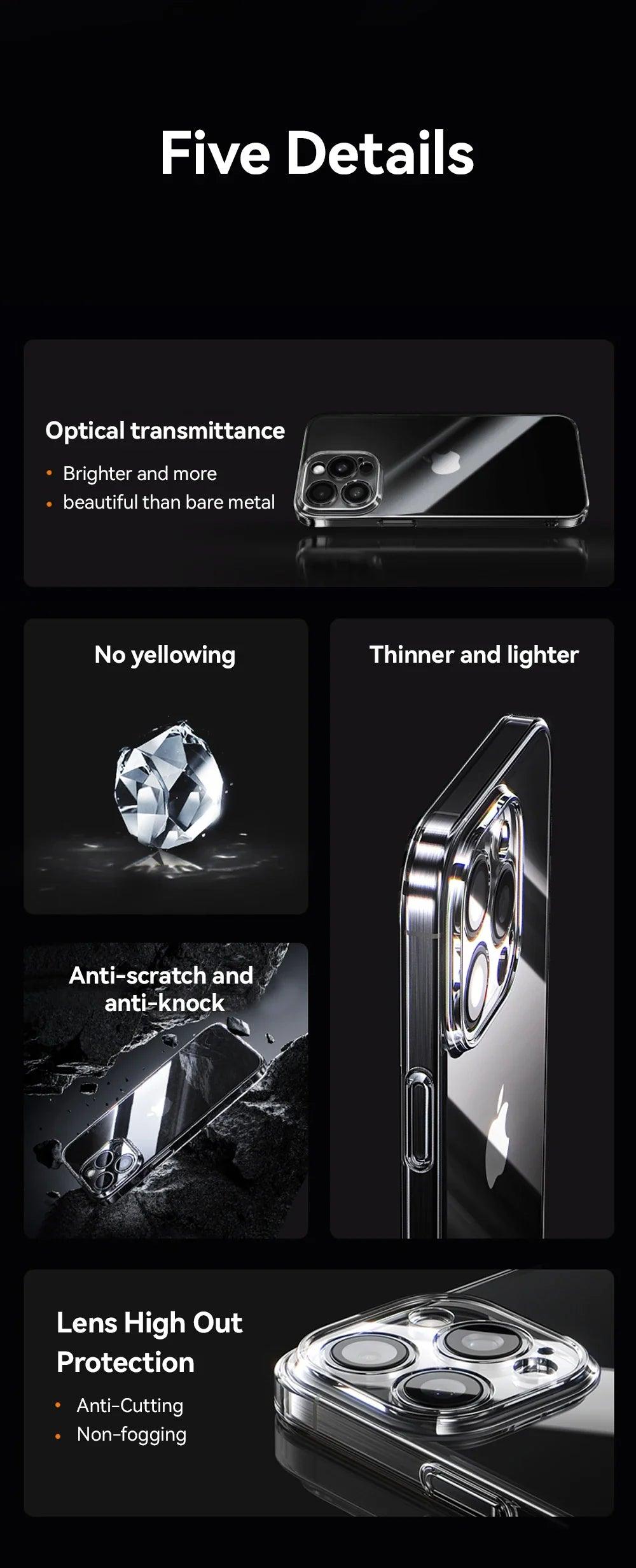 iPhone 16 Pro Max crystal clear case with scratch-resistant design - Gadgets Bolt