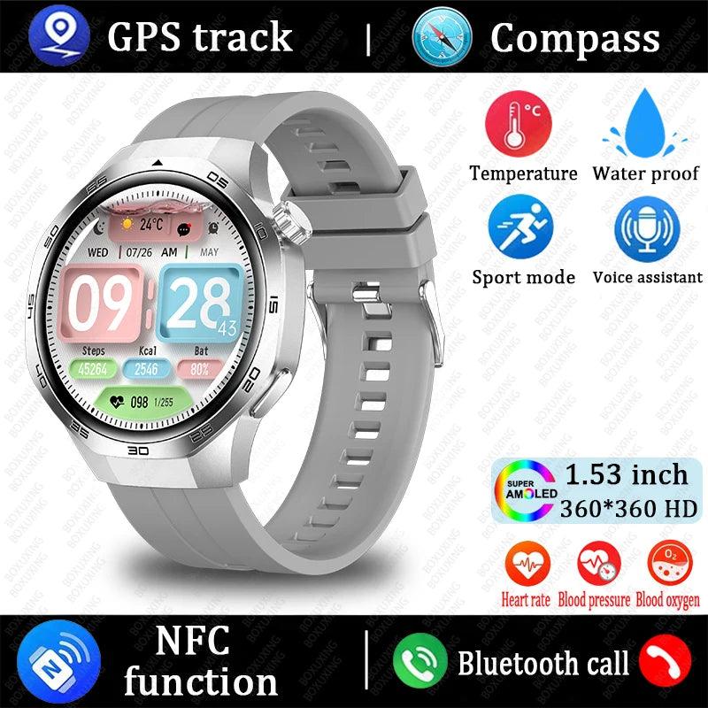 2025 GT5 Pro Smart Watch with Bluetooth call, GPS, and NFC features - Gadgets Bolt