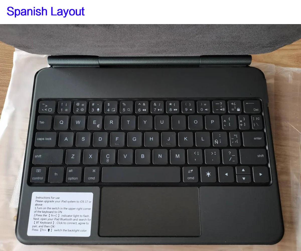 Magic Keyboard for iPad with backlit keys, multi-touch trackpad, and floating design - Gadgets Bolt