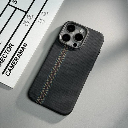 Carbon fiber MagSafe case with slim design and magnetic charging compatibility for iPhone - Gadgets Bolt