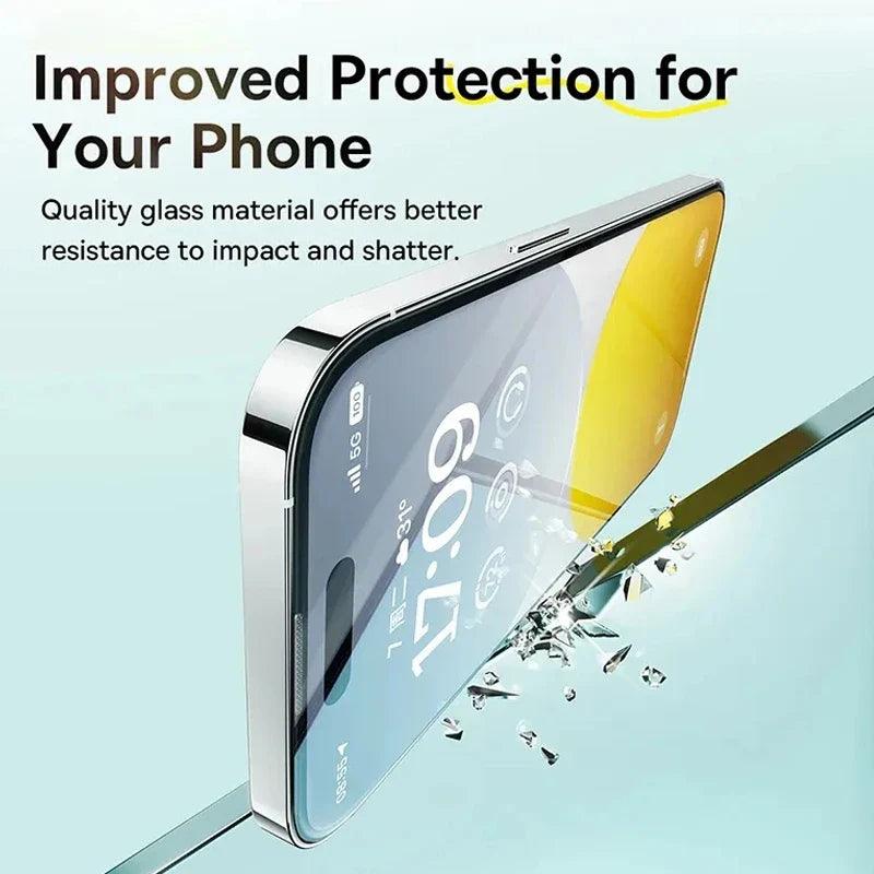 iPhone screen protector with cleaning kit for scratch-resistant, bubble-free protection - Gadgets Bolt