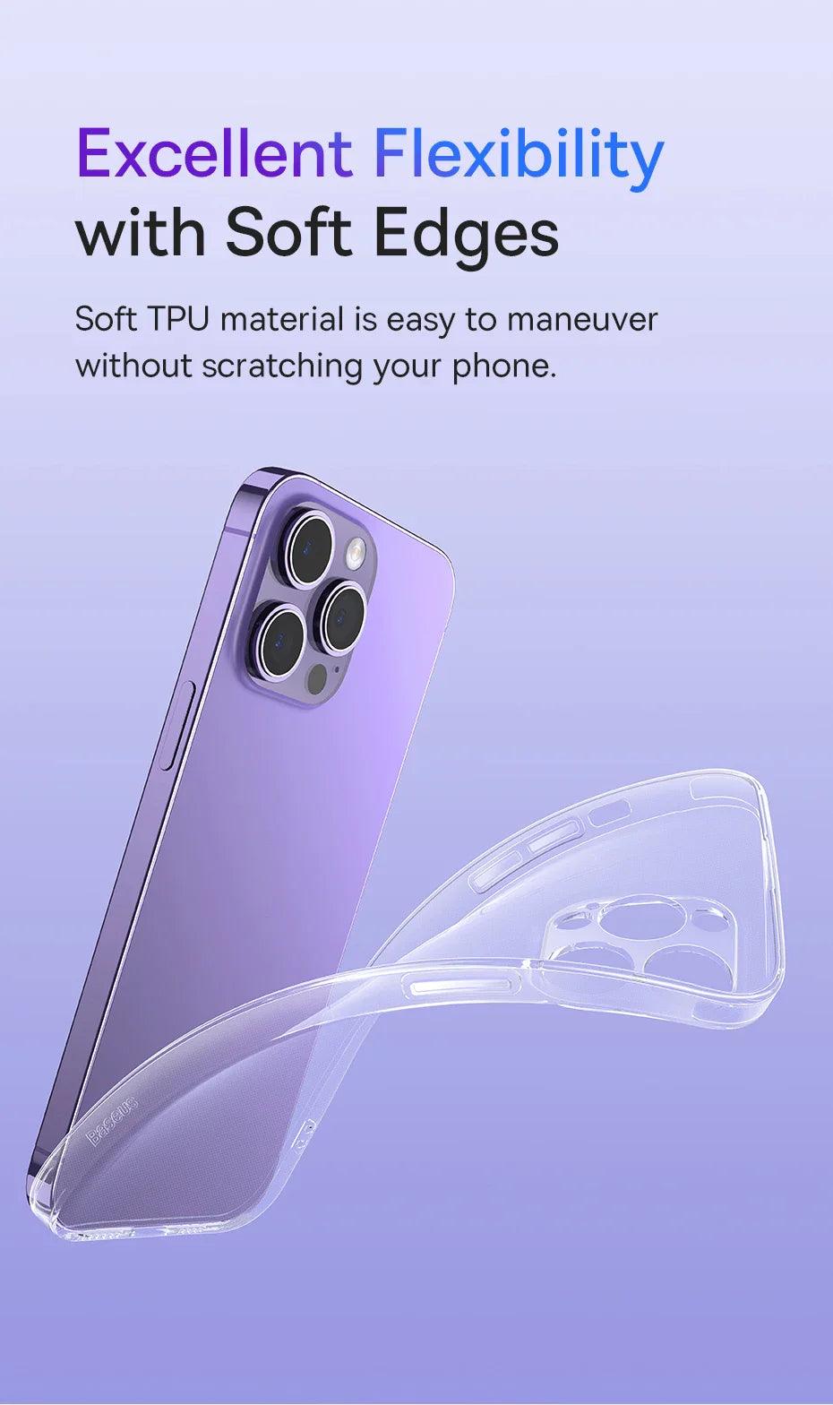 Clear phone case for iPhone with shockproof protection and slim, transparent design - Gadgets Bolt