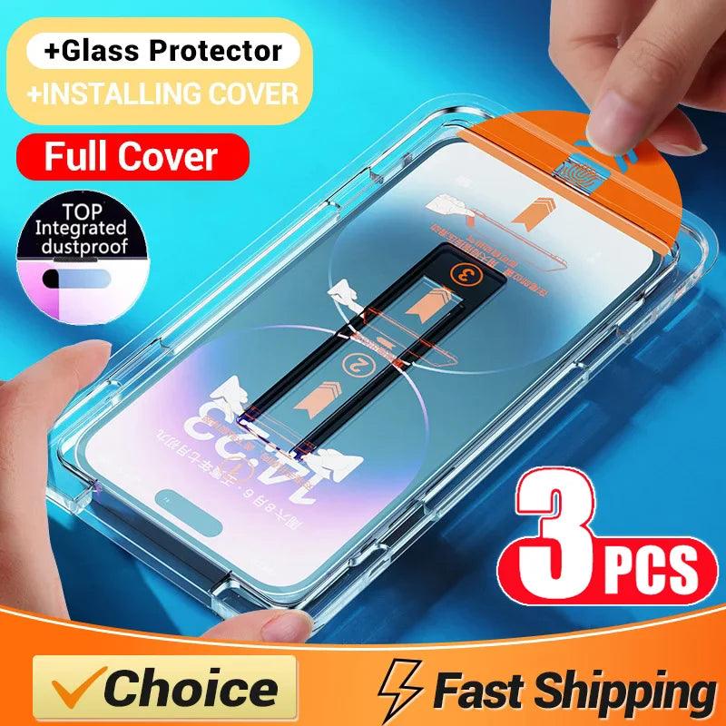 Glass screen protector for iPhone with anti-scratch and high-definition clarity - Gadgets Bolt