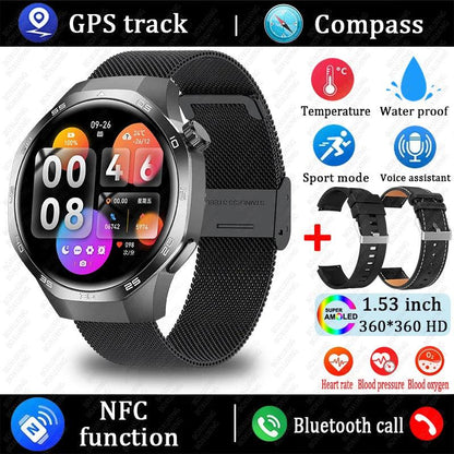 2025 GT5 Pro Smart Watch with Bluetooth call, GPS, and NFC features - Gadgets Bolt