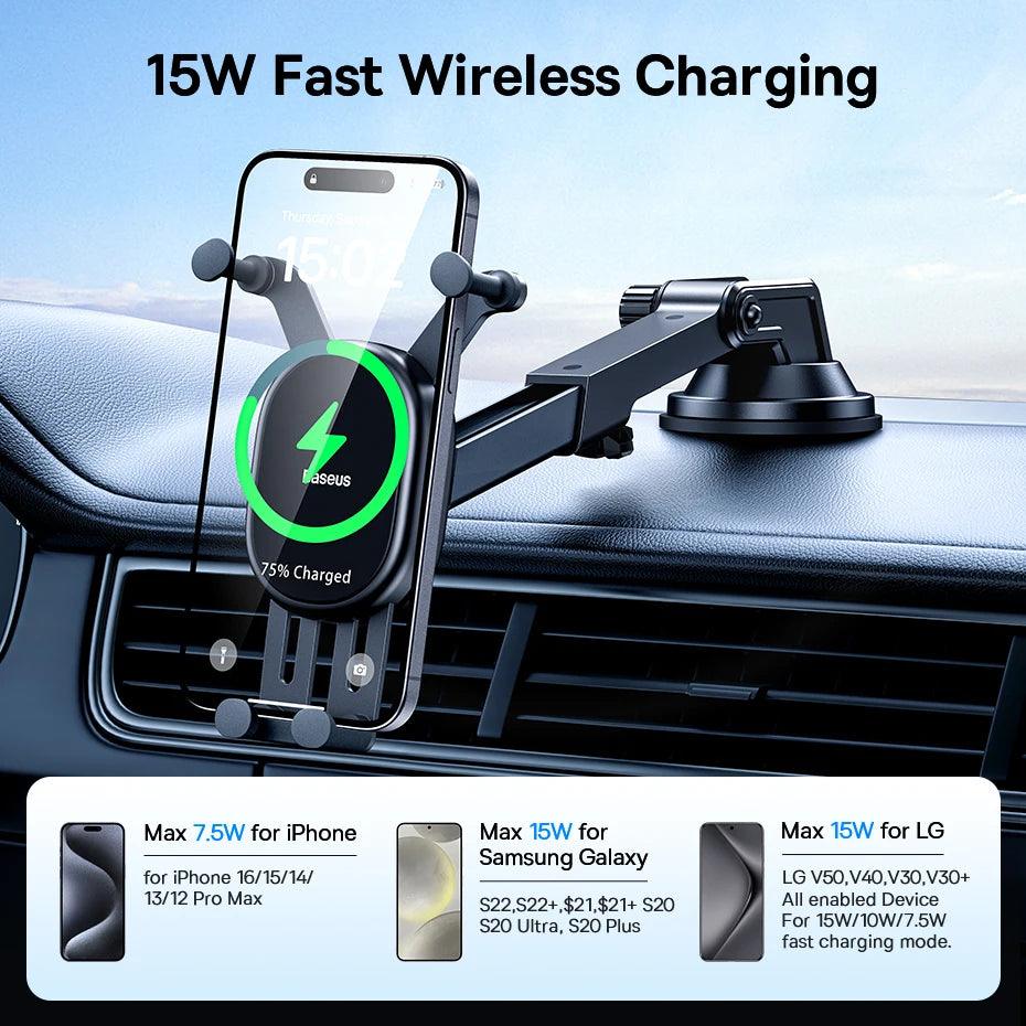 Wireless Car Charger, Car Phone Holder, Phone Mount, Wireless Charging Pad, Car Accessories, Mobile Holder