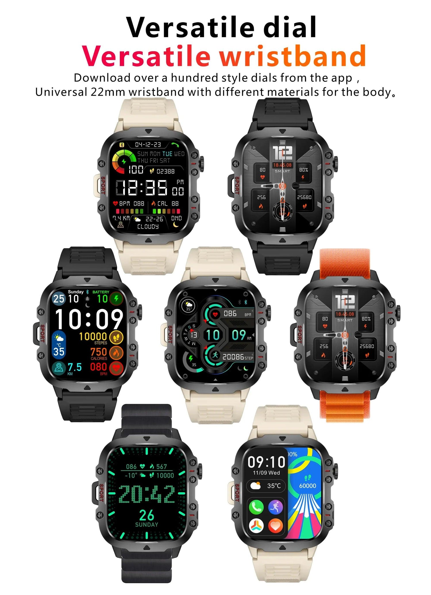 Waterproof smartwatch with fitness tracking, heart rate monitor, and customizable watch faces - Gadgets Bolt