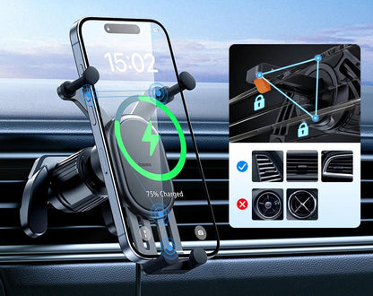 Wireless Car Charger, Car Phone Holder, Phone Mount, Wireless Charging Pad, Car Accessories, Mobile Holder