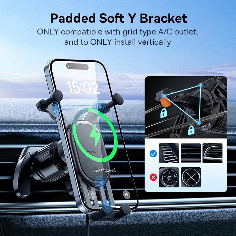 Wireless Car Charger, Car Phone Holder, Phone Mount, Wireless Charging Pad, Car Accessories, Mobile Holder