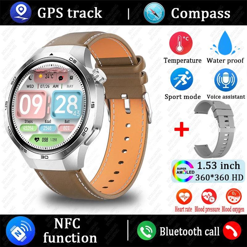 2025 GT5 Pro Smart Watch with Bluetooth call, GPS, and NFC features - Gadgets Bolt