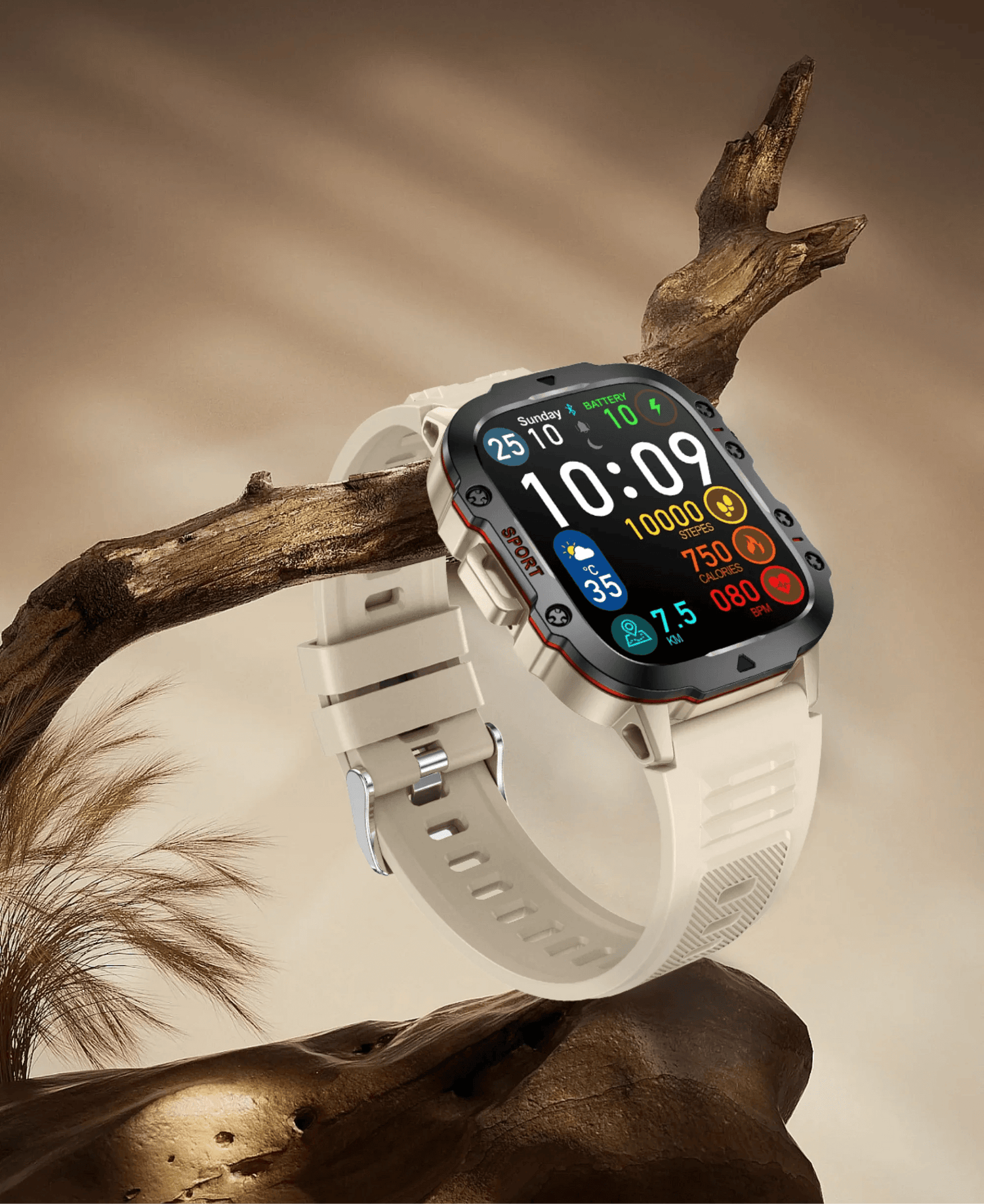 Waterproof smartwatch with fitness tracking, heart rate monitor, and customizable watch faces - Gadgets Bolt