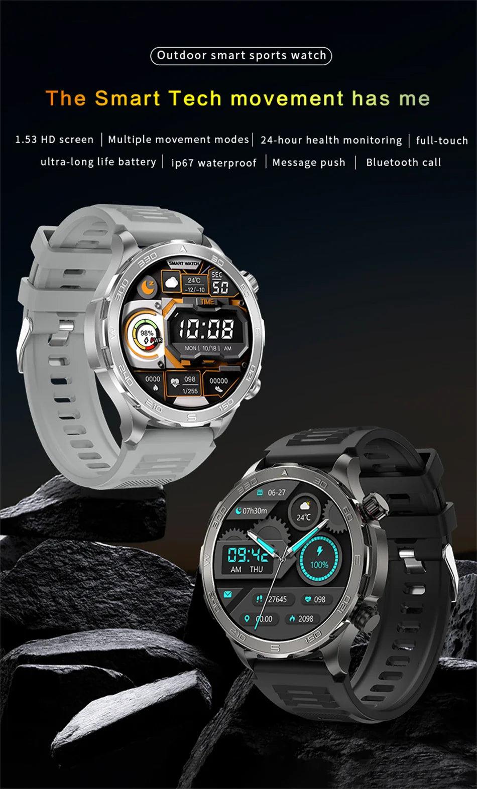 Smartwatch for men with fitness tracking, heart rate monitor, and customizable watch faces - Gadgets Bolt