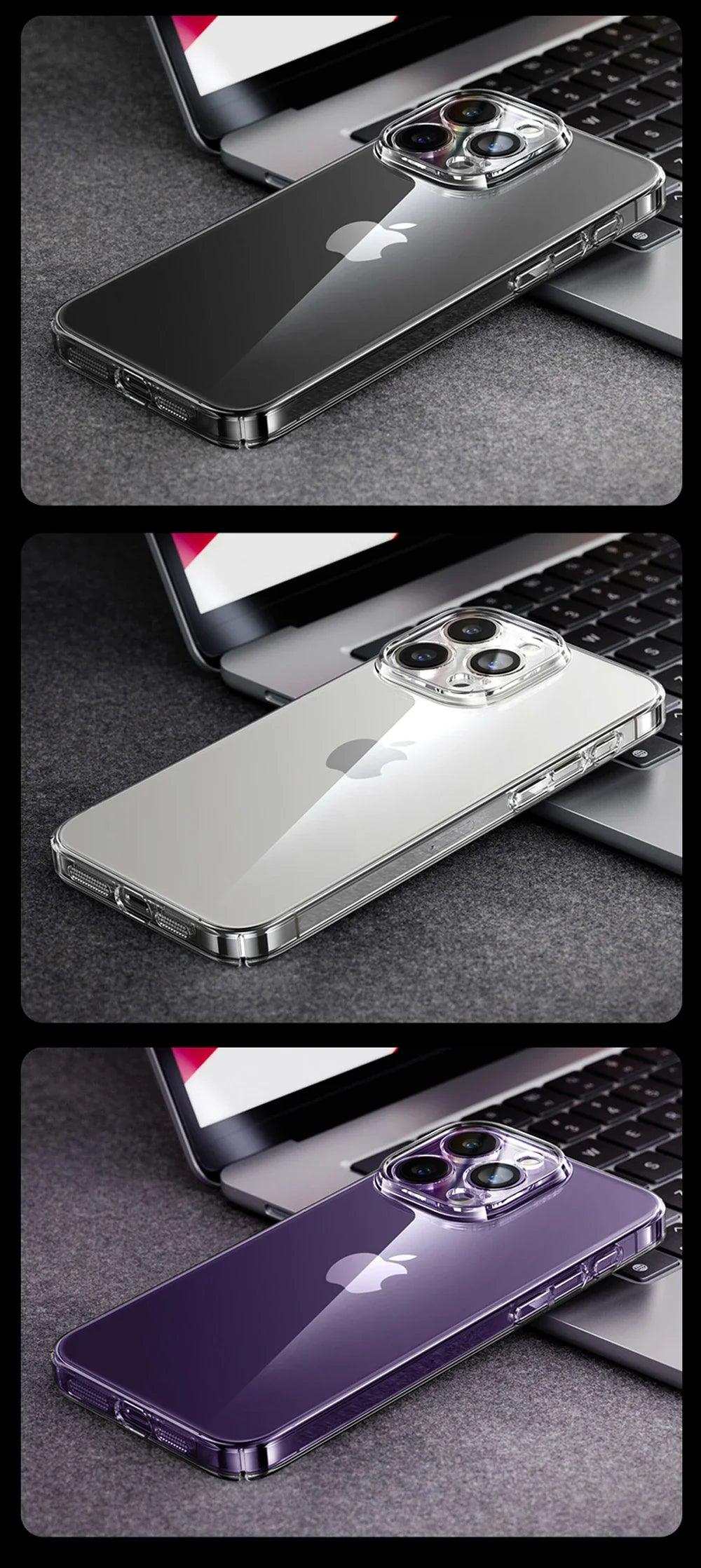 iPhone 16 Pro Max crystal clear case with scratch-resistant design - Gadgets Bolt