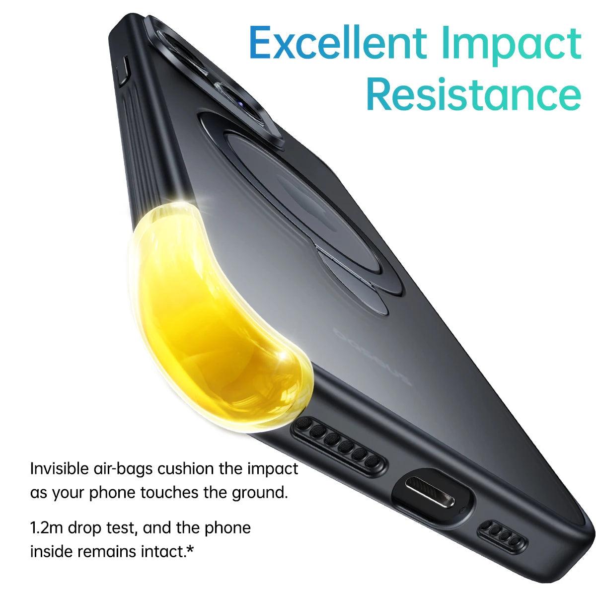 Magnetic Stand Case for iPhone 16, 15, 14, 13 Pro Max Plus.