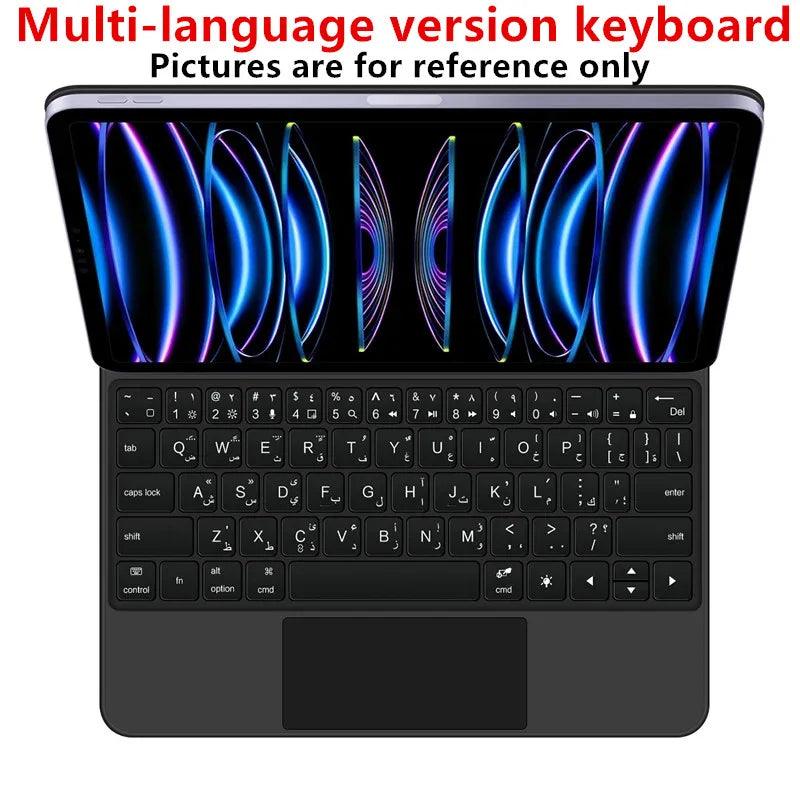 Magic Keyboard for iPad with backlit keys, multi-touch trackpad, and floating design - Gadgets Bolt