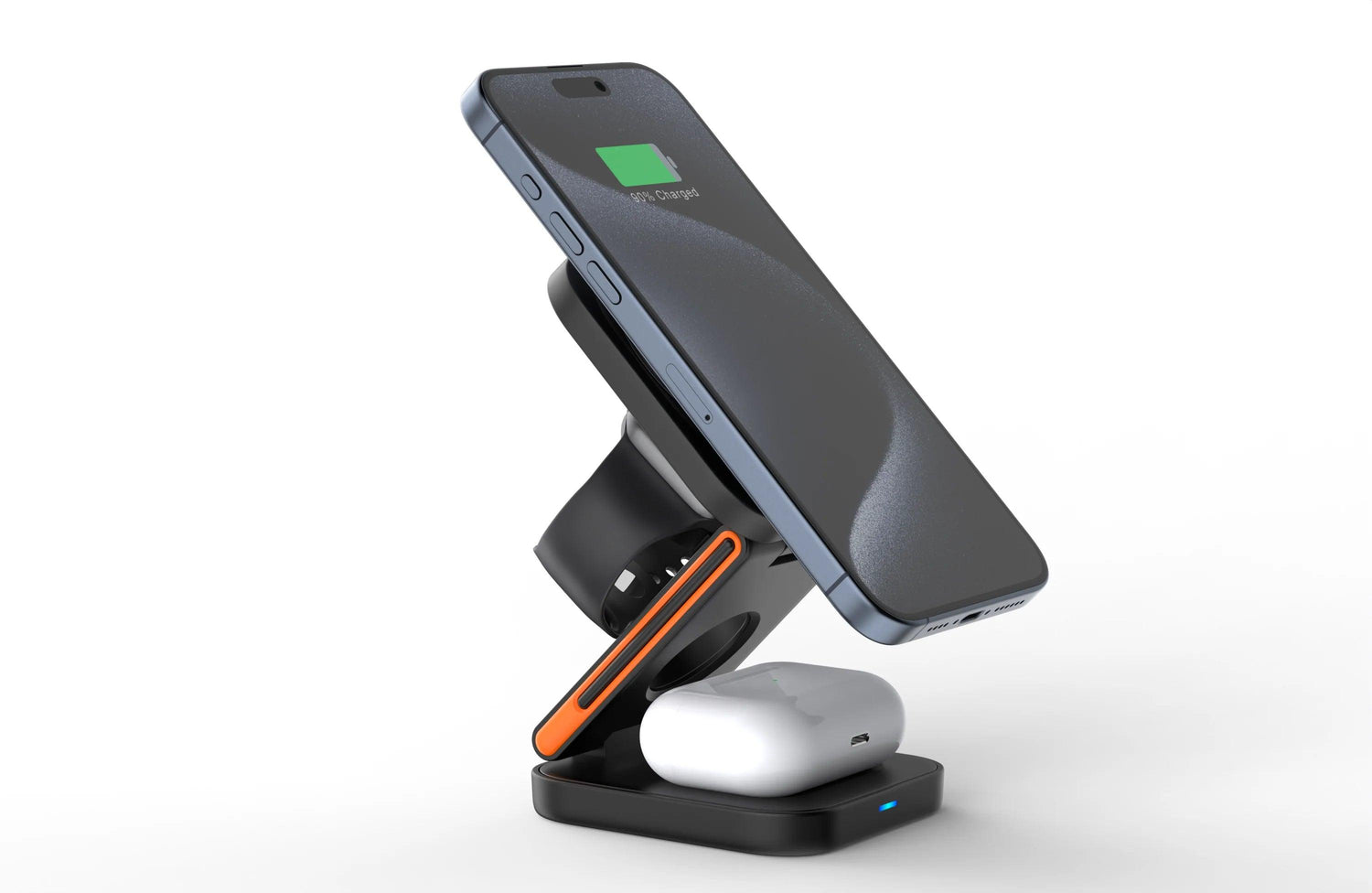 Foldable 30W wireless charger for iPhone, Apple Watch, and AirPods - Gadgets Bolt