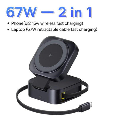 25W 2-in-1 magnetic wireless charger for iPhone and AirPods with fast charging support - Gadgets Bolt