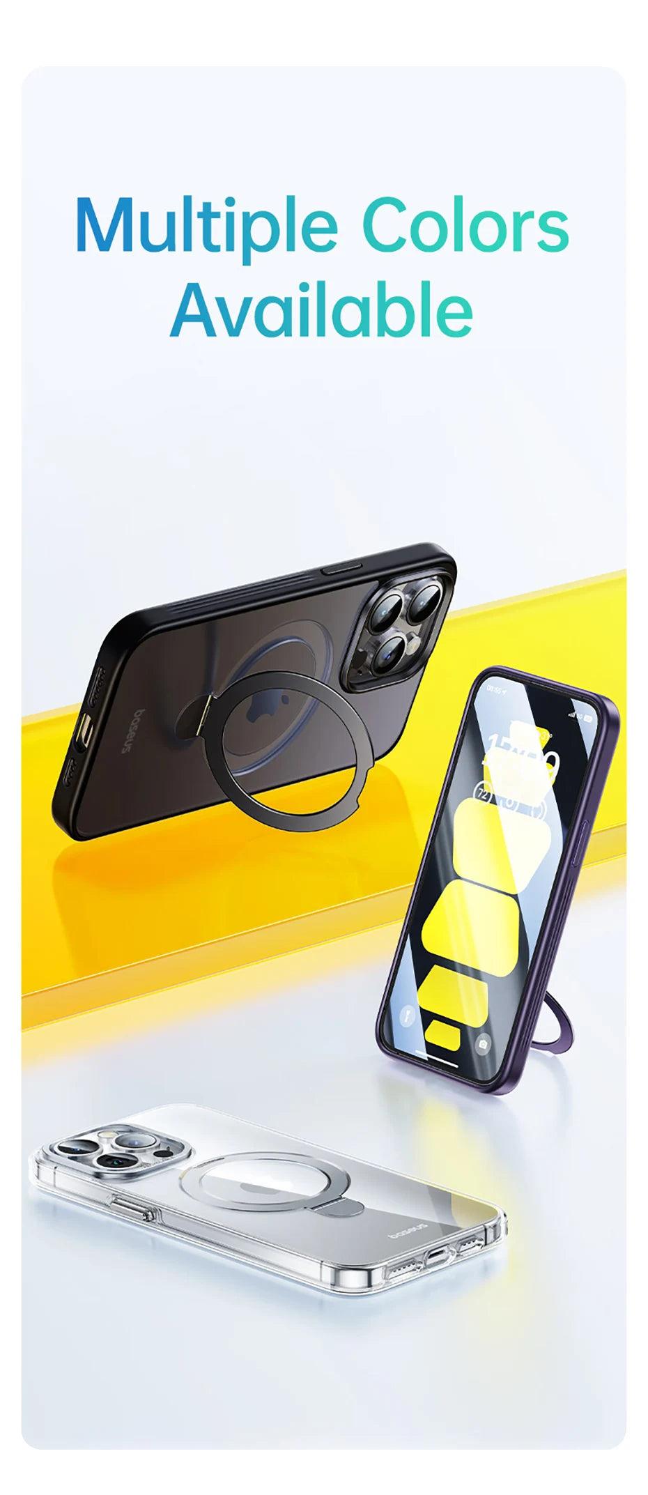 Magnetic Stand Case for iPhone 16, 15, 14, 13 Pro Max Plus.