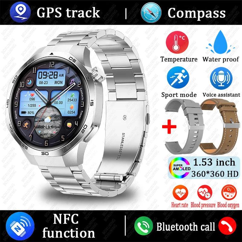 2025 GT5 Pro Smart Watch with Bluetooth call, GPS, and NFC features - Gadgets Bolt