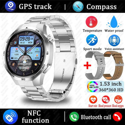 2025 GT5 Pro Smart Watch with Bluetooth call, GPS, and NFC features - Gadgets Bolt