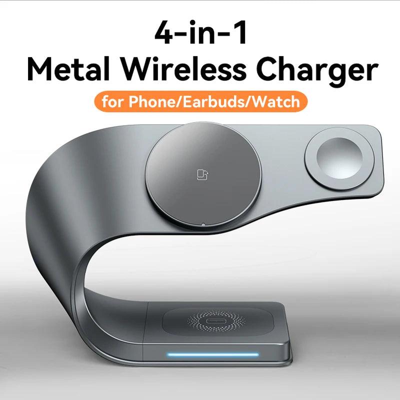 4-in-1 wireless charger for iPhone, AirPods, Apple Watch, and other devices - Gadgets Bolt