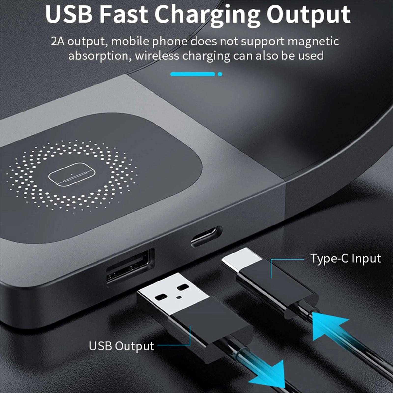 4-in-1 wireless charger for iPhone, AirPods, Apple Watch, and other devices - Gadgets Bolt