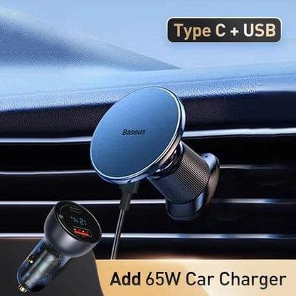 15W magnetic wireless car charger &amp; phone holder for fast charging on the go with secure, adjustable mount - Gadgets Bolt